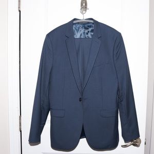 Topman navy skinny suit